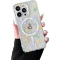 thumbnail image 1 of Faben-pour iPhone 15 Pro Étui Compatible avec MagSafe Étui Magnétique Forte Transparente Florale pour Femmes Filles Étui Rigide Mince Protectrice pour iPhone 15 Pro 6.1 Pouces(Clair/lavande), 1 of 4
