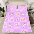 thumbnail image 2 of Erosebridal Magic Unicorn Sheet Set Full, Rainbow Stars Bedding Sets Full Size, Outer Space Planet Decor, 2 of 7