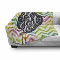 thumbnail image 2 of Saying Soft Flannel Fleece Blanket, Cursive All You Need is Love Written in Round on Watercolor Vivid Chevron Backdrop, Cozy Plush for Indoor and Outdoor Use, 50" x 70", Multicolor, by Ambesonne, 2 of 5