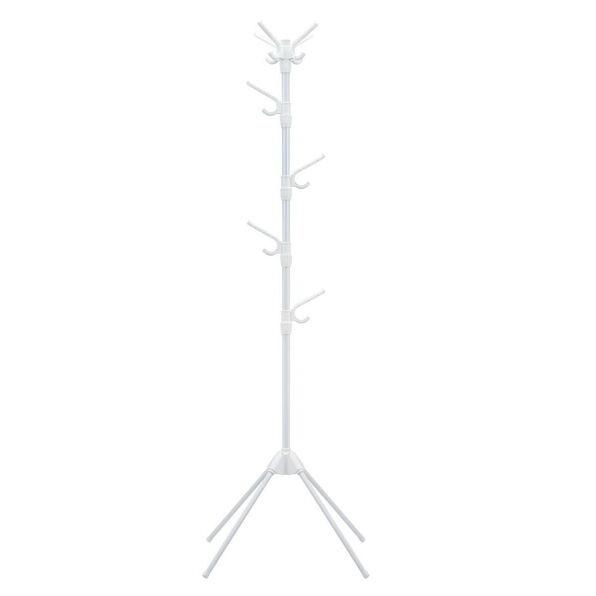 Topbuy White Coat Rack Stand Metal Hat Hanger Entryway Hall Tree With ...