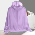 thumbnail image 2 of THDHVS Hoodies for Women,Women's Summer Fall Solid Color Breathable Hooded Sunscreen Clothing Purple 2XL, 2 of 4