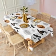 thumbnail image 2 of White Halloween Pumpkins Bats and Witch Hats Rectangle Tablecloth 60"x102",Waterproof Polyester Rectangle Table Cloth, Wipeable Spillproof Polyester Tablecloth for Dining, Camping, Indoor and Outdoor, 2 of 6