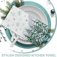 thumbnail image 6 of SM-XLHN Snowy Winter Wonderland Pine Tree Snowflake Kitchen Dish Towel, Watercolor Reindeer Bear Bullfinch Woodland Animal Hand Drying Cloth, Christmas Farmhouse Snow Decor Home Decoration 18x26, 6 of 6