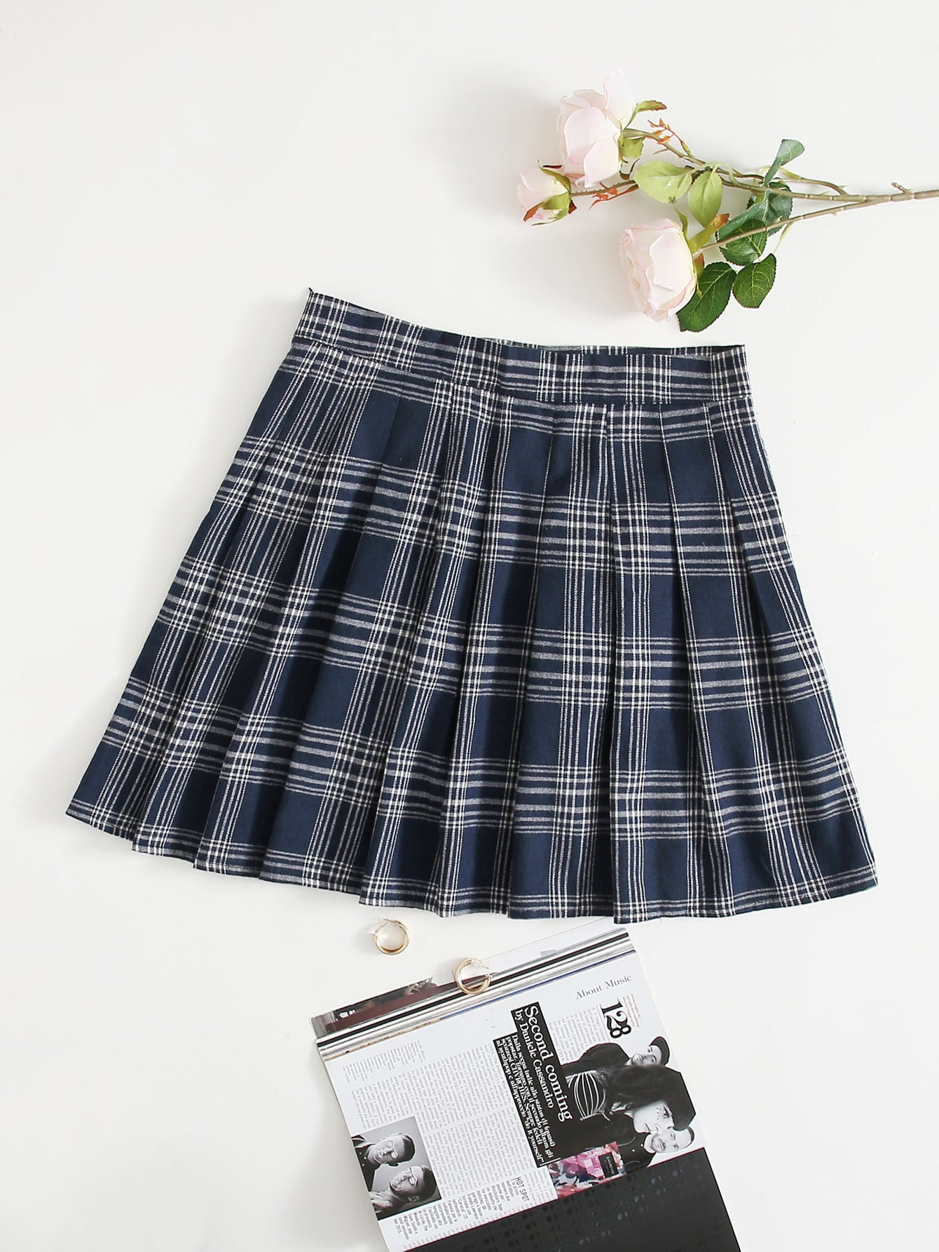 NAVYBLUEWomen Lady Satin Shiny Mini Skirt Pleated Retro High Waist Club S~3XL 