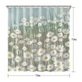 thumbnail image 3 of 72x72 Inch Fabric Shower Curtain Waterproof Polyester, Daisy Floral Print, 3 of 6