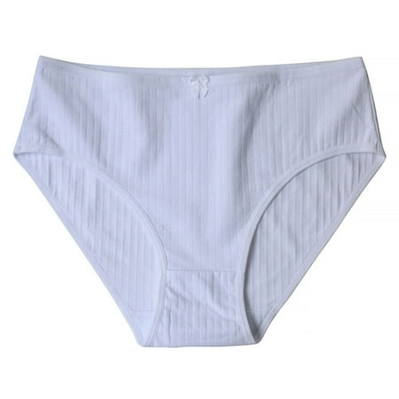 Up to 60% OFF  Women s Solid Color Thong Mid-rise Briefs  Breathable Leisure Underwear  Comfort Fit  for Daily Wear  Seamless Design  Soft Material  Womens Plus Size Clothing | White M  Sopatenor