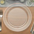 thumbnail image 6 of Efavormart 10 Pack - 10" Rose Gold-Trimmed Clear Round Plastic Dinner Plates for Weddings, Birthdays, Parties, Gathering, Graduation Ceremonies, Special Events, 6 of 11
