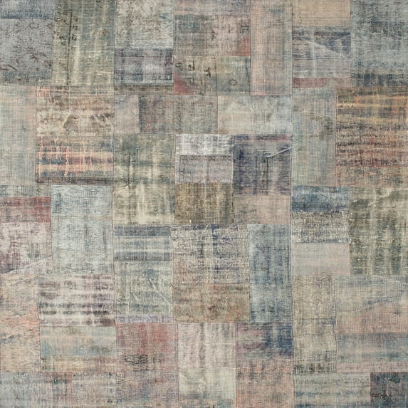 Ahgly Company Machine Washable Indoor Square Contemporary Army Brown Area Rugs, 6' Square