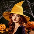 thumbnail image 3 of GUACER Womens Halloween Witch Wool Hats Wide Brim Spire Knitted Caps for Party & Daily, 3 of 5