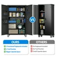 thumbnail image 6 of Supeer Wide & Deep Metal Storage Cabinet with 4-Shelf, Locking Doors, Adjustable Shelves, Freestanding Garage Cabinet, Black, Assembly Required,1 Count, 6 of 8