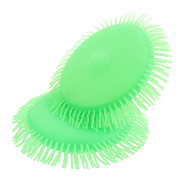 BEADCEST Jeux de Disque Volant 2 Pcs PVC Vert Clair TPR Disque Absorbant Favorise l'Activité Physique