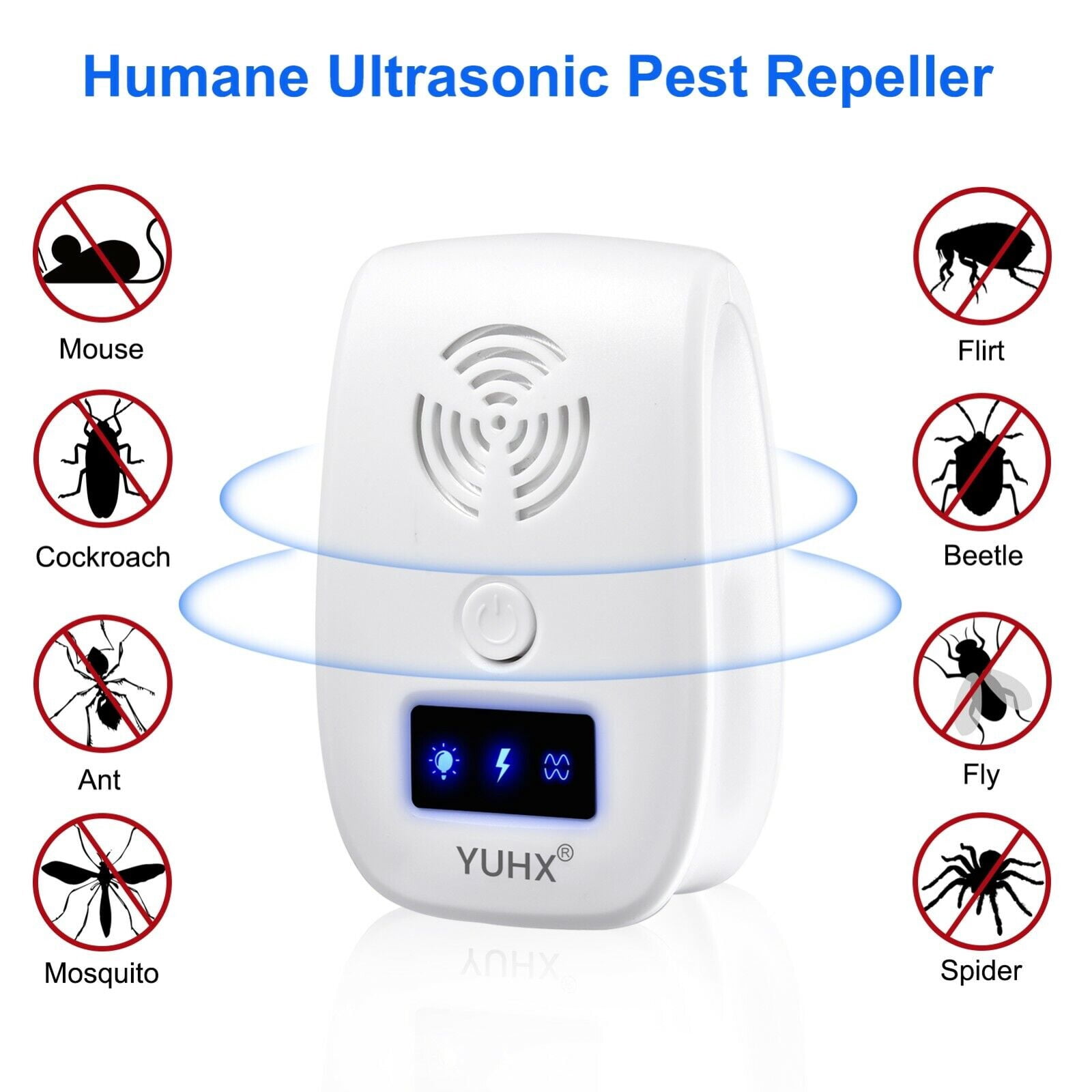 Ultrasonic Pest Repeller ,Electronic Pest Repellent Plug in for Mosquito, Mouse,Bugs, Mouse repellent with night light