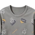thumbnail image 5 of Cethrio Boys Cotton Pajama Sets, Long Sleeve Soft Crew Neck 2 Piece Boys' Sleepwear Dark Gray Size 2-3T, 5 of 6