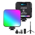 thumbnail image 1 of Lámpara de fotografía Andoer W64RGB Pocket RGB LED Video Light Kit Video Conference Lighting CRI95+ 2500K-9000K Regulable 20 Efectos de iluminación Parte trasera magnética con trípode de escritorio + Andoer-2 Lámpara de fotografía, 1 of 7
