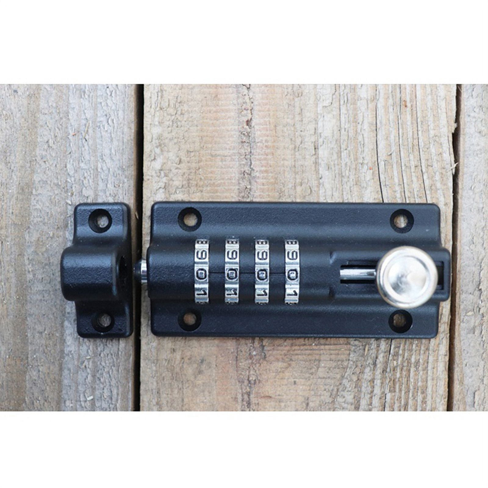 2X Password Lock Black Bolt Metal Door Latch Anti-Theft Combination Digit Padlock Outdoor Gate Hardware