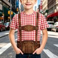 thumbnail image 2 of Bobifish Boys Tee Shirts Oktoberfest Red Gingham Print Crew Neck Short Sleeve T-Shirts Seasonal Festive Everyday Tops Tees, 2 of 5