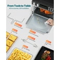 thumbnail image 3 of Air Fryer Toaster Oven Combo, 28Quart 12-in-1 Extra Large Countertop Convection Oven with LED Display, Toast, Roast, Bake, Reheat, Broil & Steam , 7 Accessories+Recipe, Black, 3 of 8