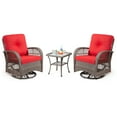 thumbnail image 7 of MeetLeisure 3-Piece Wicker Outdoor Rocking Chair Patio Conversation Set, Red, 7 of 7