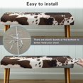 thumbnail image 6 of XYZCANDO Cowhide Print Stretch Bed Foot Bench Cover, Washable Polyester Spandex Rectangle Long Bench Cover for Bedroom and Living Room, 6 of 9
