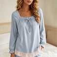thumbnail image 5 of HAiming 2 Piece Womens Pajama Sets Long Sleeve Smocked Casual Shirts Comfy Pants Lounge Sets Fall Winter Sleepwear, 5 of 7