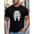 thumbnail image 2 of T-Shirt pour Homme, Simple et Épuré, Minimaliste et Stylé, T-Shirt Simple pour Homme Blanc à Motif Robot d'Été Décontracté à Col Rond et Manches Courtes,, 2 of 5