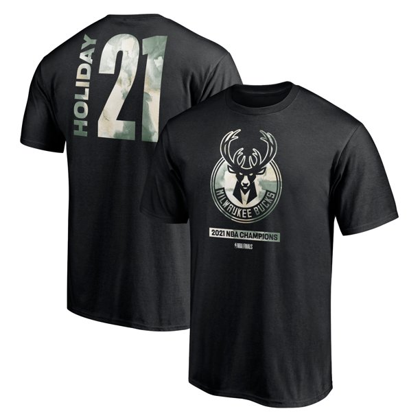 Men's Fanatics Branded Jrue Holiday Black Milwaukee Bucks 2021 NBA