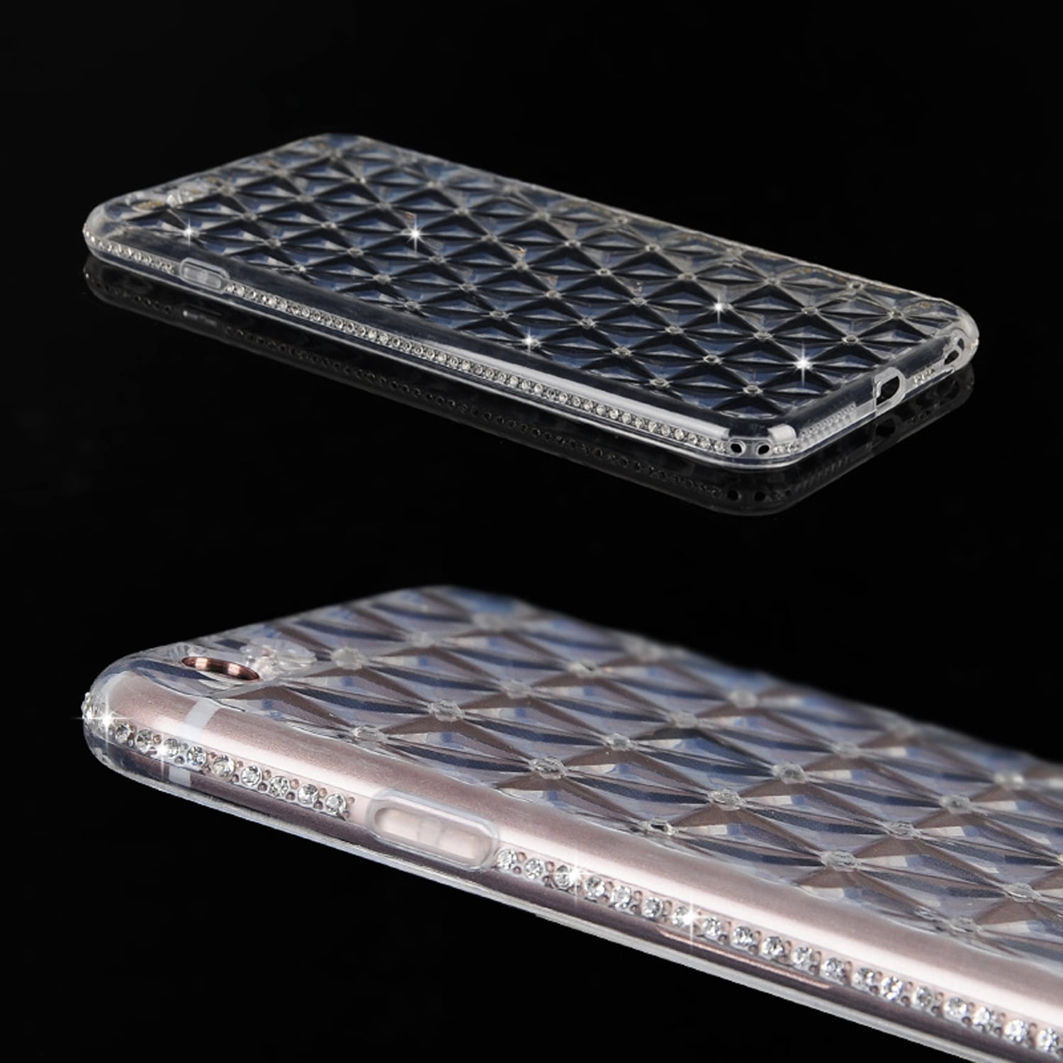 Faux Diamond Slim Translucent Flexible TPU Skin Case for iPhone 6 iPhone 6s