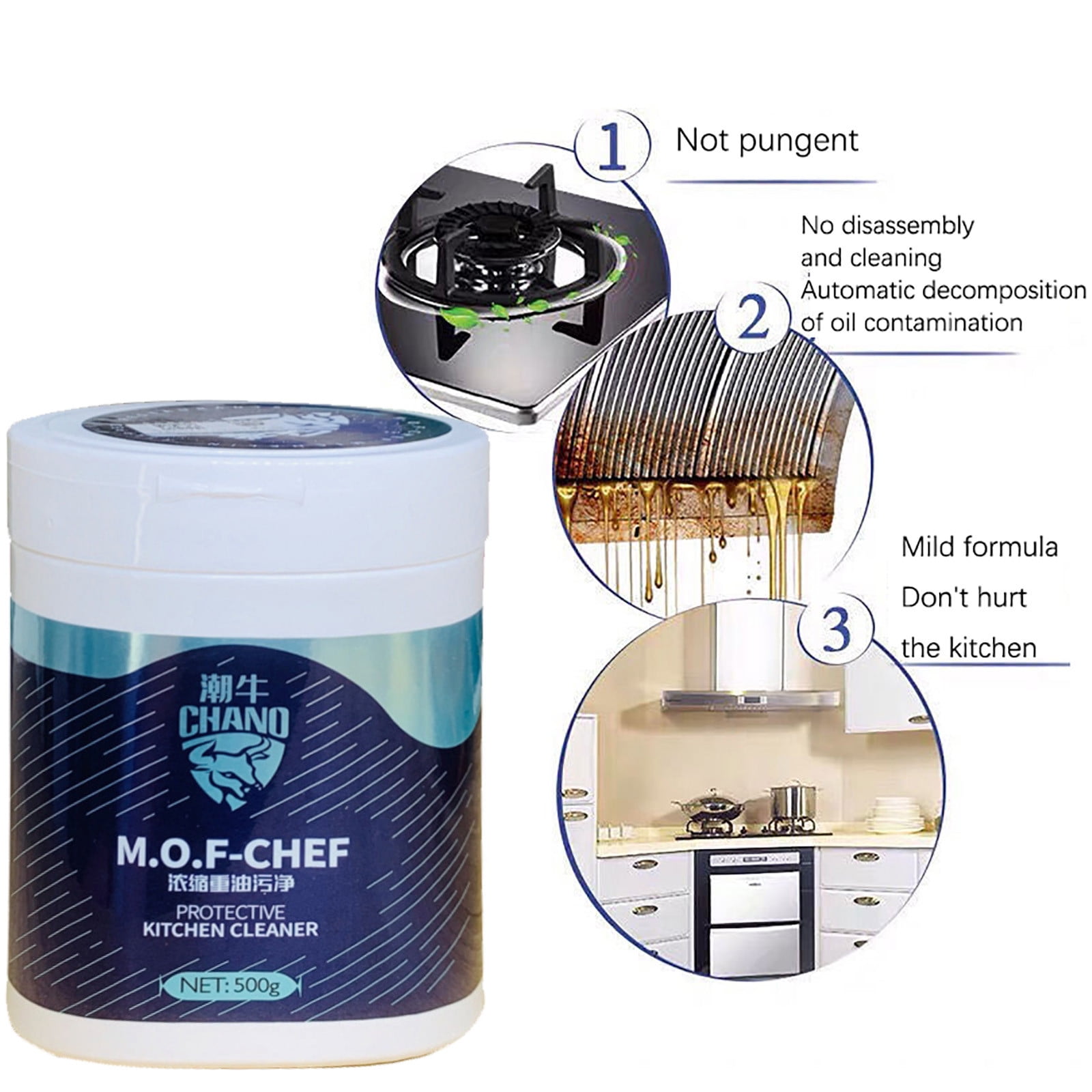 Kitchen Cleaner Concentrated Degreaser Powder Kitchen Pumping Unit Stove  Heavy Oil Pollution Cleaner Cooking Cleaning Chemicals