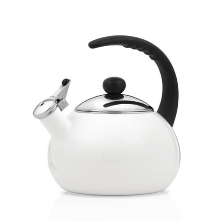 Red Classic Kettle - Farberware Luna Porcelain Enamel 2.5 Quart White Tea Kettle