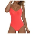 thumbnail image 4 of zaveiop Women’s Tummy Control One Piece Swimsuits Slimming Molded Cup Push Up Bathing Suit (Orange, M), 4 of 9
