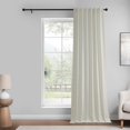 thumbnail image 2 of Exclusive Fabrics  Lounge Embossed Velvet Curtains - Room Darkening Rod Pocket Curtain for Bedroom & Living Room (1 Panel) 50 X 120 - Ivory, 2 of 5
