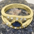 thumbnail image 5 of LBG British Made 18k Yellow Gold Natural Sapphire & Diamond Womens Band Ring - 33 size options - Size 7.75, 5 of 7