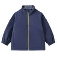 thumbnail image 3 of SERTG Kids Windproof Active Jacket Long Sleeve Solid Color Weather Casual Fall Winter Outerwear for Boys and Girls 4-16 Years(Navy,11-12 Years), 3 of 5