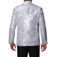 thumbnail image 3 of INSPIRE CHIC Sequin Blazers for Men's Peak Lapel Glitter Sport Coat Wedding Sparkly Suit Jacket, 3 of 5