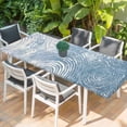 thumbnail image 2 of Water Wave Blue Table Cloths for 8 Foot Rectangle Tables, Abstract Art Minimalist Patio Waterproof Elastic Fitted Tablecloths, Washable Rectangular Table Cover for Camping, 2 of 8