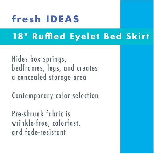 Fresh Ideas Ruffled Eyelet 18" Bed Skirt, Twin, White