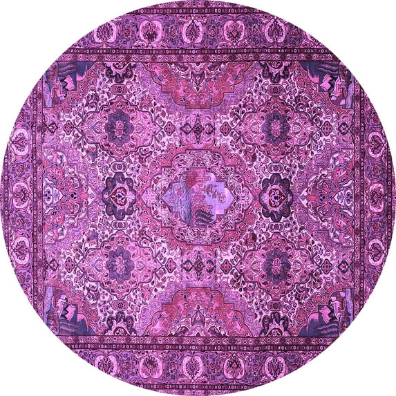 Ahgly Company Indoor Round Persian Purple Traditional Area Rugs, 8' Round