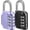 2 Pack, Purple & Black, variant on Combination Lock, 4 Digit Combination Padlock for School Gym Sports Locker, Fence, Toolbox, Case, Hasp Cabinet Storage (2 Pack, Blue & Black)