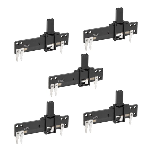 Unique Bargains 5pcs Fader Variable Resistors Mixer 40mm Straight Slide Potentiometer B503 50K Ohm Linear Single Potentiometers