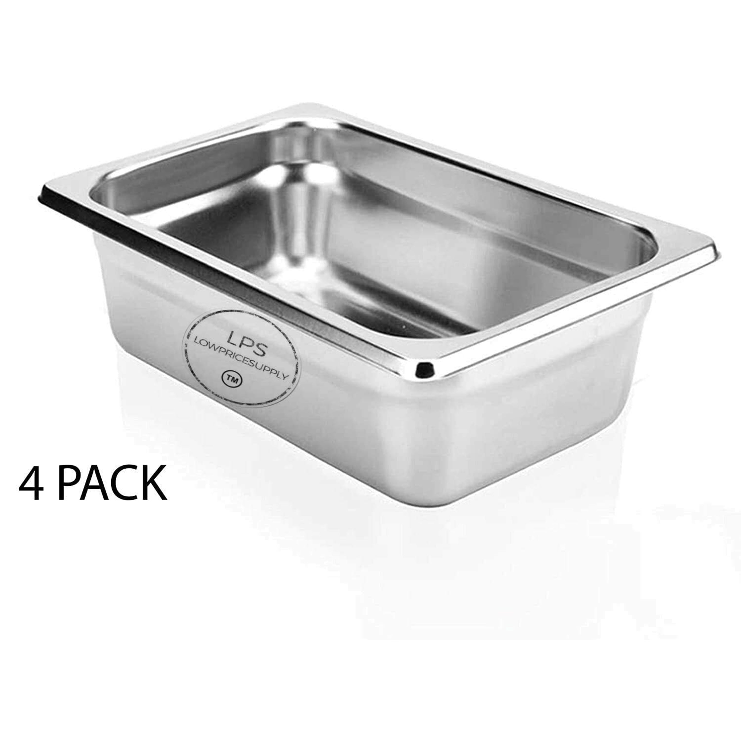 Full Size 4" Deep Stainless Steel Commercial Steam Prep Table Food Pan Kitchen 