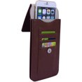 thumbnail image 4 of Handy Faux Leather Protective Vertical Wallet Carrying Case Pouch with Keychain Carabiner and Rear Belt Loop fits up to 6", 6.25" XL sized phones (or up to 6.5in x 4in), 4 of 5