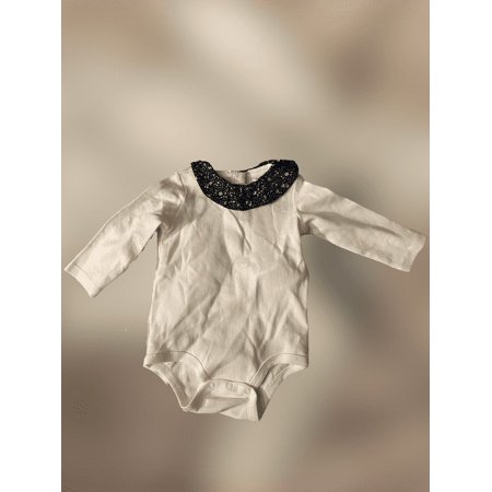 Polo Ralph Lauren WHITE Baby Girl Floral Ruffled Cotton Bodysuit, Size 3M