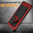 thumbnail image 7 of ELEHOLD for Samsung Galaxy S22 Ultra Heavy Duty Case, Metal Frame Triple-Layer Armor Military Grade Shockproof Kickstand Screen Protector Camera Lens Sliding Anti-Scratch Rugged Case,Red, 7 of 7