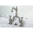 thumbnail image 4 of Kingston Brass KS7978BPL Bel-Air Bridge Bathroom Faucet with Matching Pop-up Drain, Brushed Nickel, 4 of 6