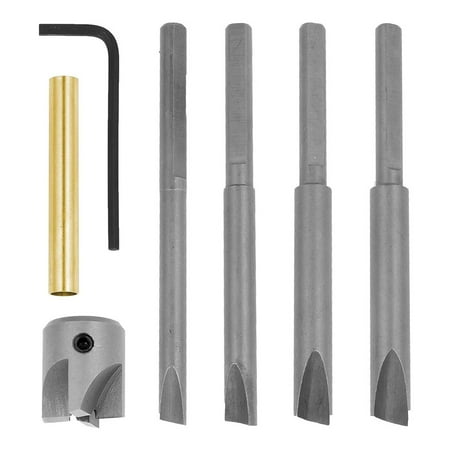 

XunW Making Reamer Tool Woodworking Tools Drill Pen Barrel Mill Trimmer Set 7pc Practical Silver 4 Tooth Specification