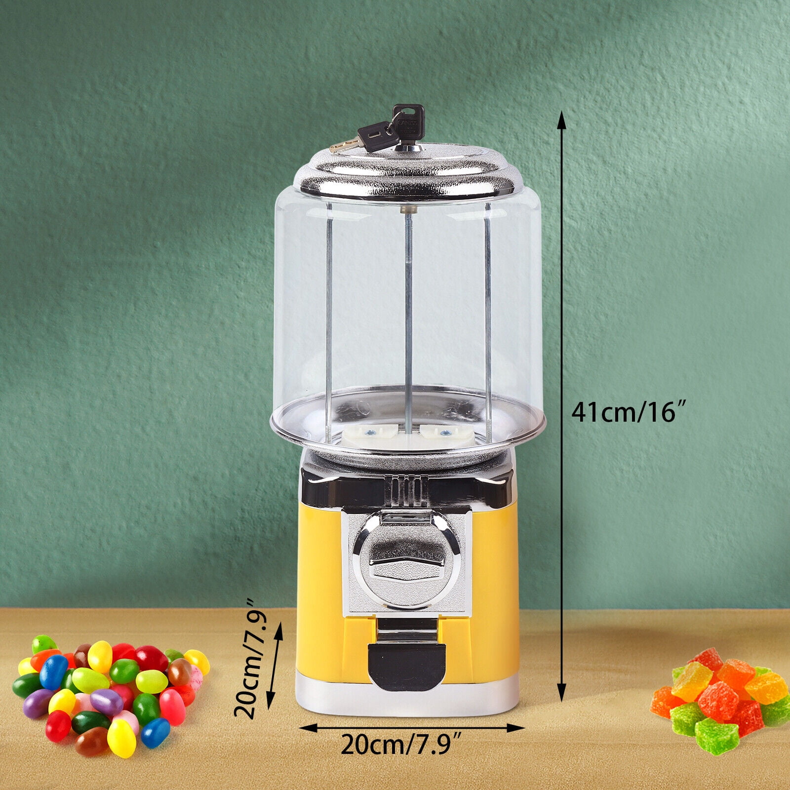 Up to 600pcs Bulk Gumball Vending Machine Nut Candy Vending Machine Treat Dispenser Yellow