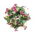 thumbnail image 2 of Corona artificial de seda artificial con flores para decoración de interiores y exteriores. Coronas de primavera. Corona de orquídeas rosas, 2 of 8