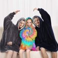 thumbnail image 5 of Colorful Tie Dye Mandala Pattern Blanket Hoodies for Kids 6-13YR Oversize Wearable Blanket Hoodies for Boys Girls Teens, 5 of 7