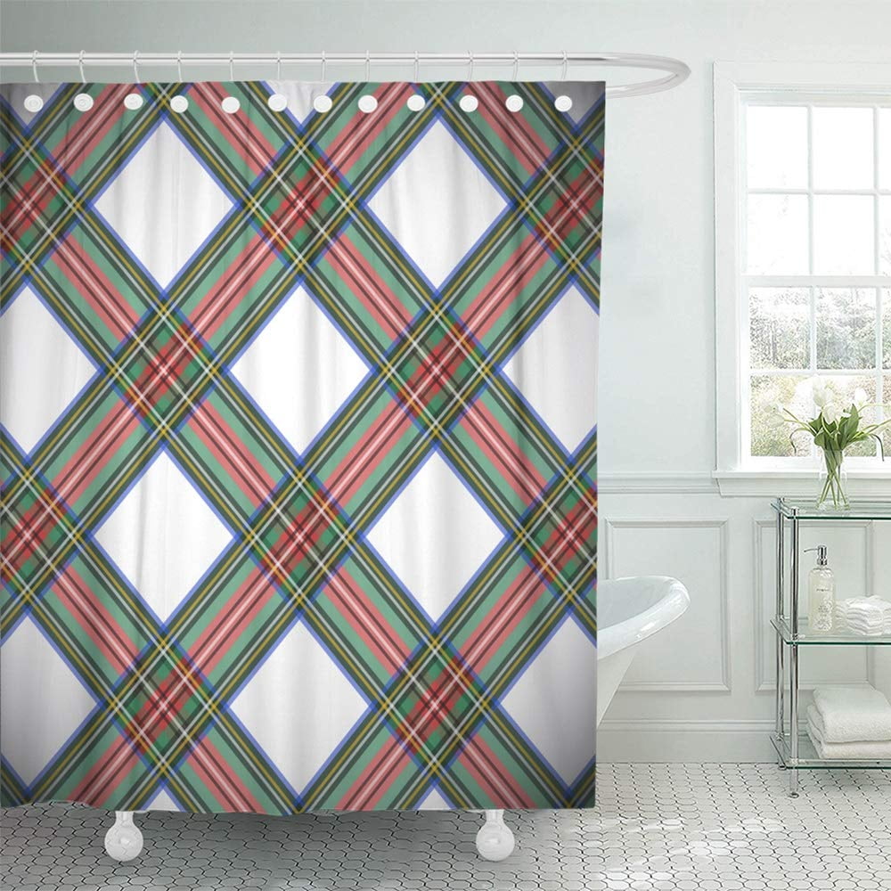 Scott Green Weathered Tartan Shower Curtain