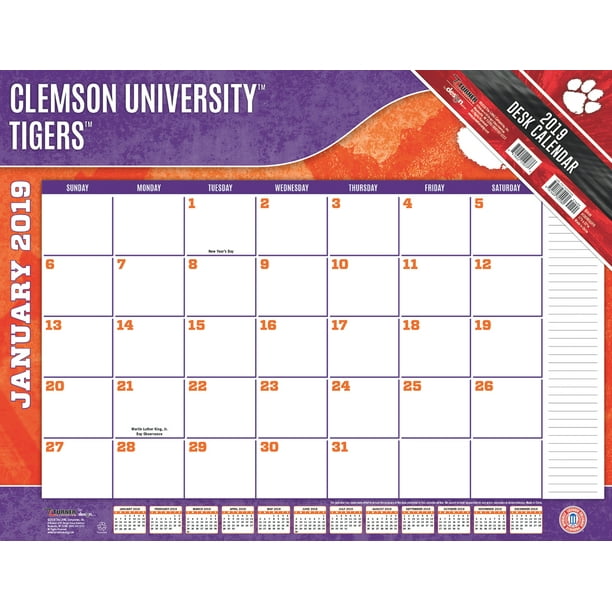 2019 22x17 Desk Calendar Clemson Tigers Walmart Com Walmart Com